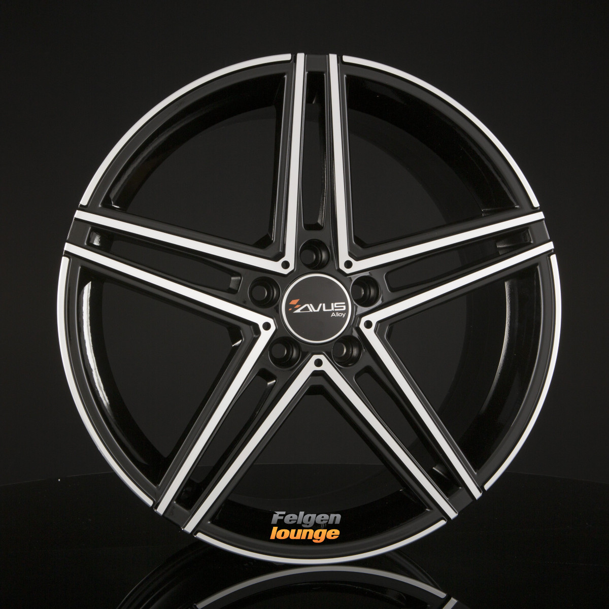 4 Alufelgen AVUS Racing AC-515 Black Polished 7,5x18 ET52 5x112 ML66,6 ...